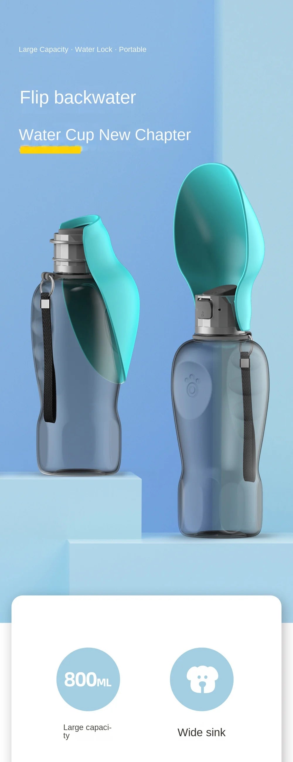 Foldable Dog Water Bottle - Leaf Shape Travel Cup
