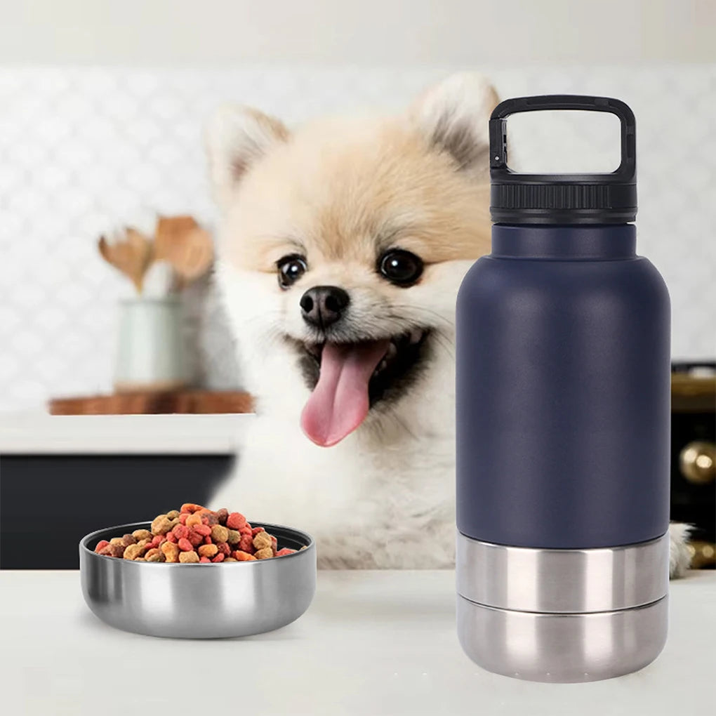 Portable Dog Water Bottle with Bowl - Insulated & Leak-Proof