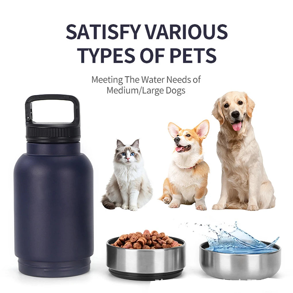 Portable Dog Water Bottle with Bowl - Insulated & Leak-Proof
