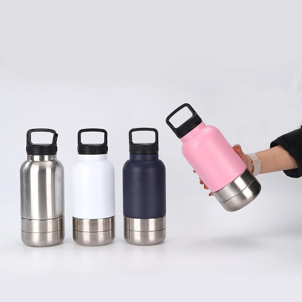 Portable Dog Water Bottle with Bowl - Insulated & Leak-Proof