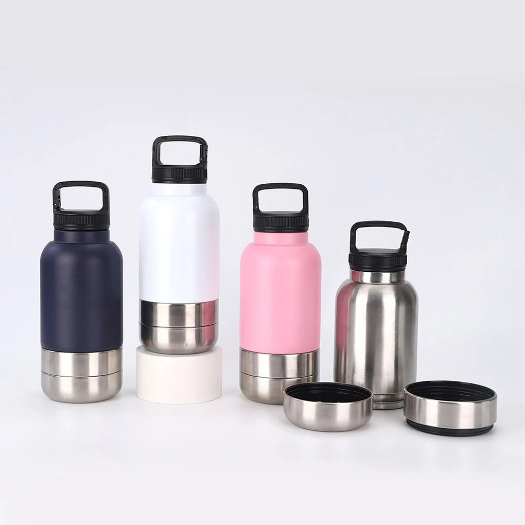 Portable Dog Water Bottle with Bowl - Insulated & Leak-Proof