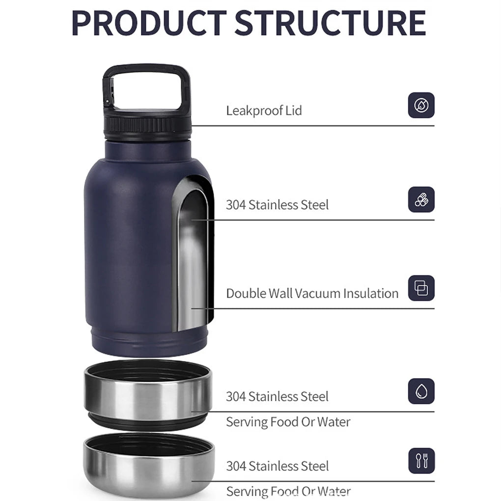 Portable Dog Water Bottle with Bowl - Insulated & Leak-Proof