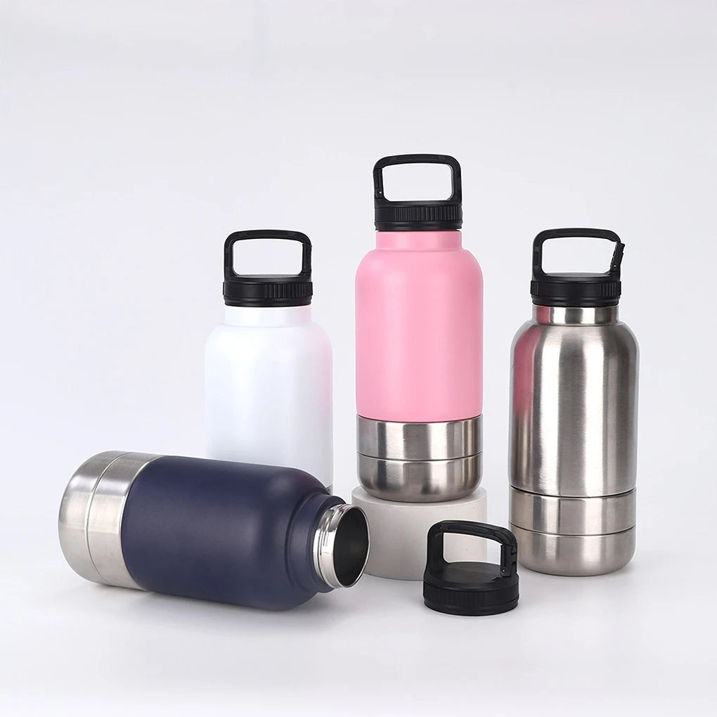 Portable Dog Water Bottle with Bowl - Insulated & Leak-Proof
